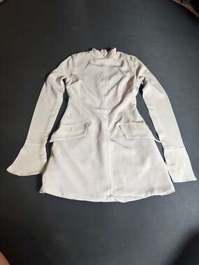 House of CB Mahalia Grey High Neck Long Sleeve Mini Dress Size S
